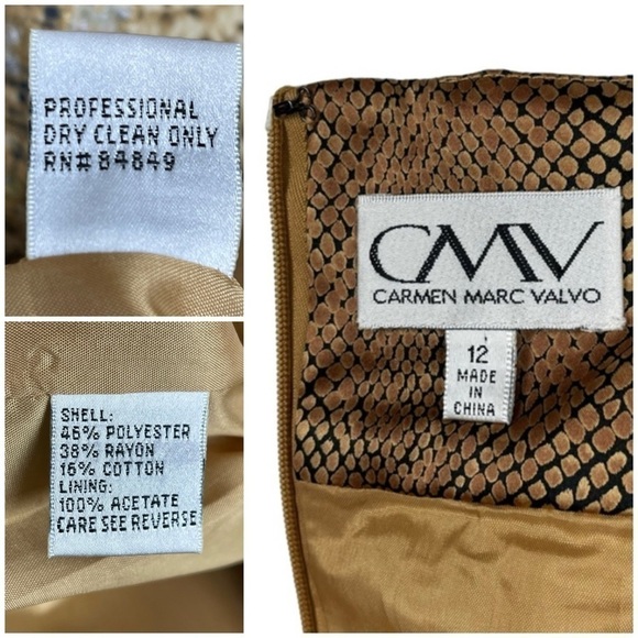 VINTAGE 90S SNAKESKIN SPAGHETTI STRAP EMPIRE SHEATH MINI DRESS CARMEN MARC VALVO - Picture 16 of 16